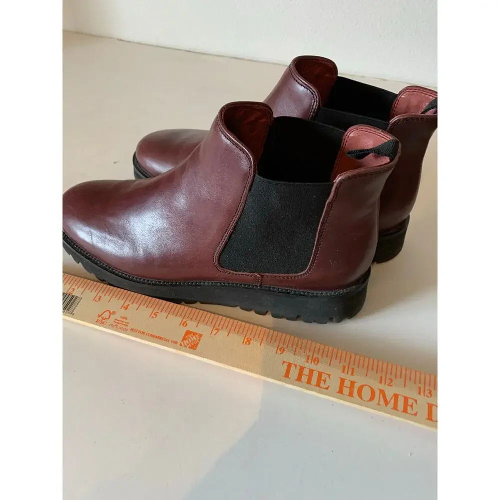 Frau leather cognac Chelsea booties from Italy size 8 Med